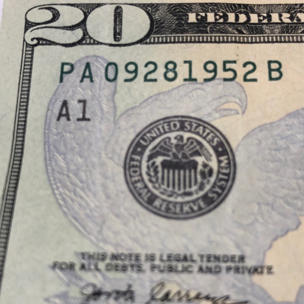 September 28, 1952 Is this your birthday? Good condition US $20 bill.